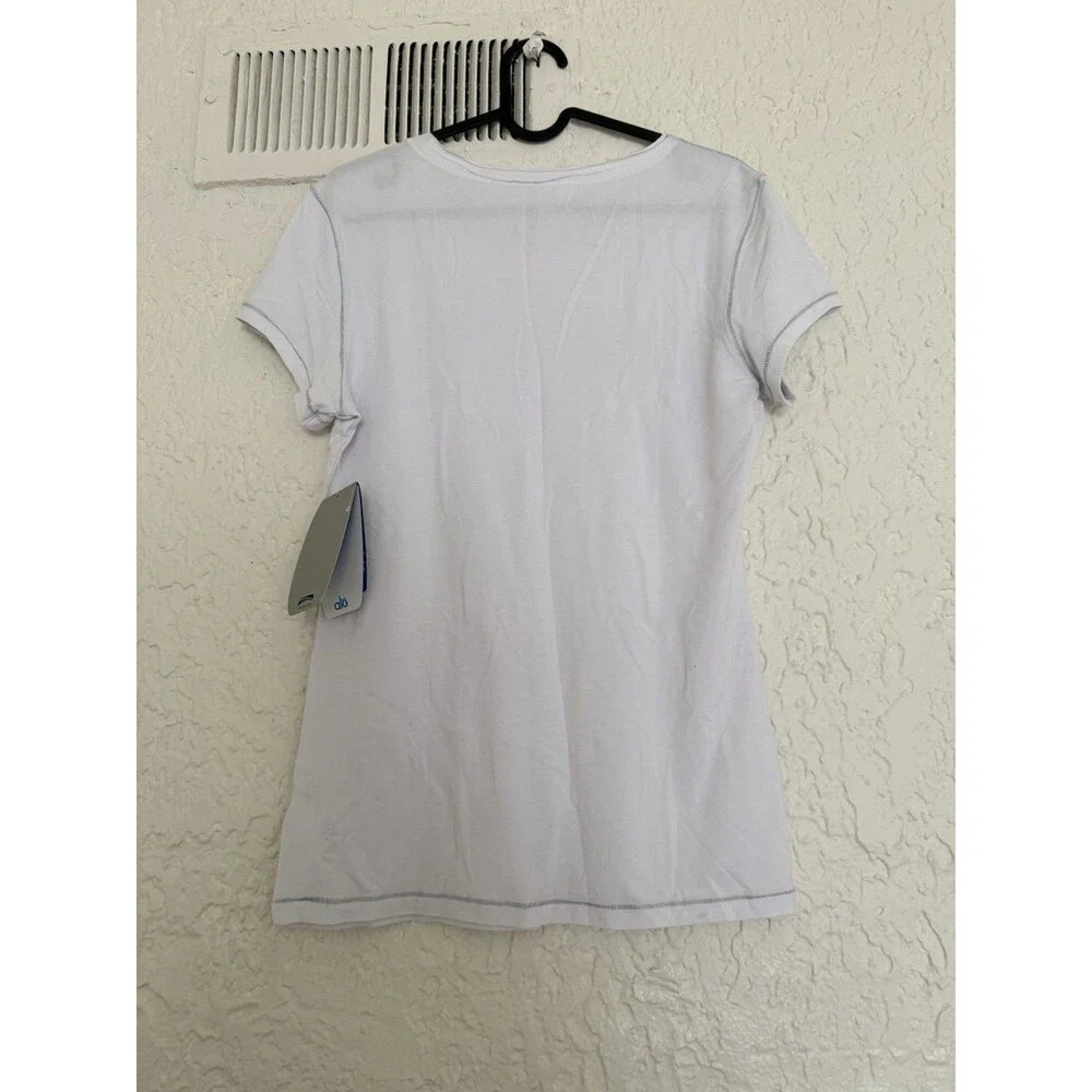 Alo Yoga White Short Sleeve T-Shirt Crewneck Top New Size M
